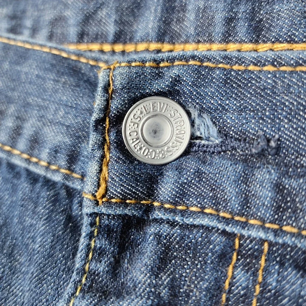 Levi Strauss 569 Loose Straight Jeans Mens 44x32 Blue‎ Dark Wash Baggy Denim
